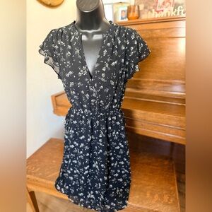 H&M Black Floral Mini Dress